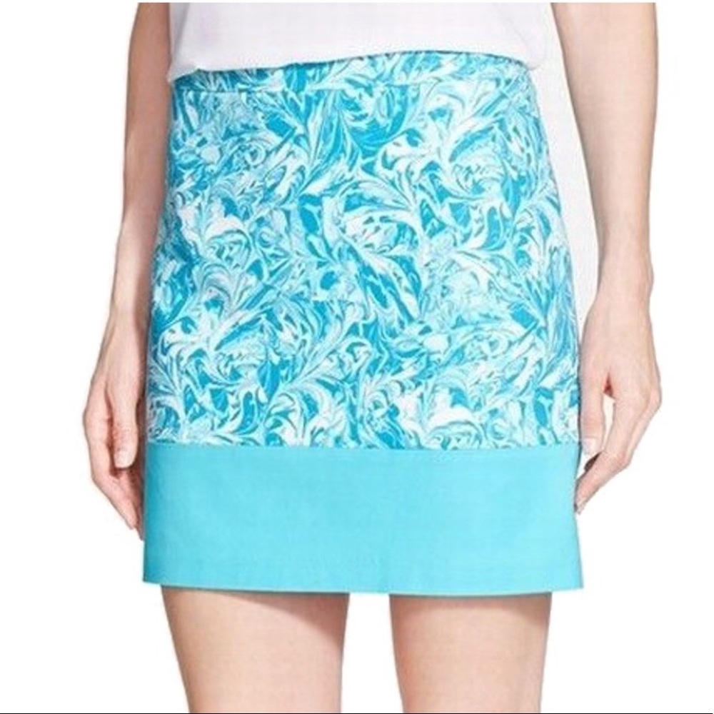 MICHAEL KORS ABSTRACT PRINT A-LINE SKIRT